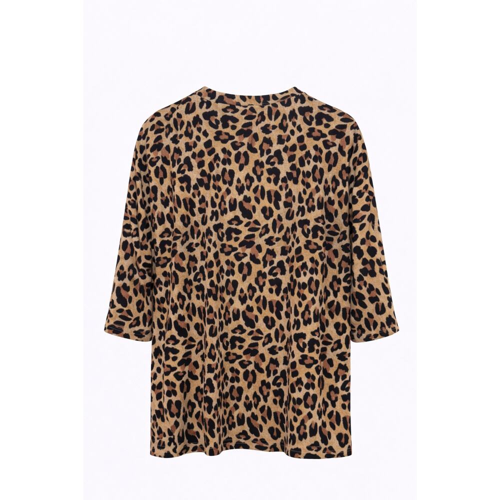 Harve Bernard Leopard Print Knit Sweater Size M Animal Print Streetwear Casual - Picture 2 of 7